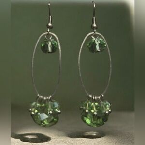 Elegant Green Dangle Earrings